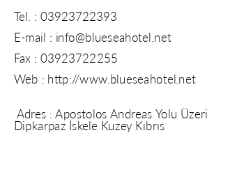 Kbrs Blue Sea Hotel iletiim bilgileri